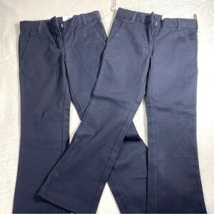IZOD Uniform Wear 2 Navy Blue Pants Girls Size 5 Slim Fit Bootcut New